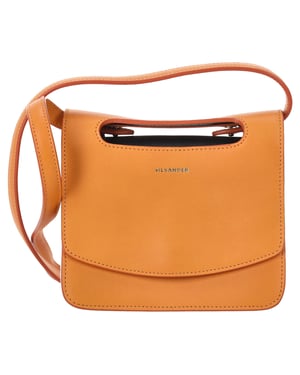 Jil Sander Flap Crossbody Tas in Oranje Leer