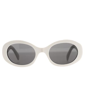 Celine Triomphe CL40194U Ovaalvormige Zonnebril in Witte Acetaat