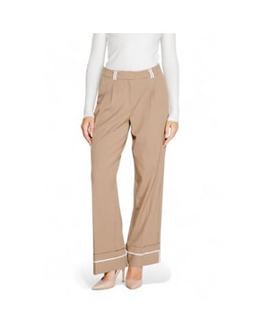 Enkel Bruine Gerecycleerde Polyester Casual Broek