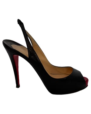 Christian Louboutin No Prive Slingback Pumps in Zwart Leer