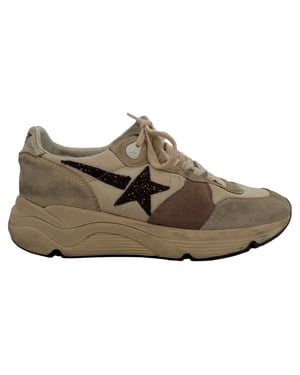 Golden Goose Hardloopschoenen met Paneel in Wit Nylon en Suède
