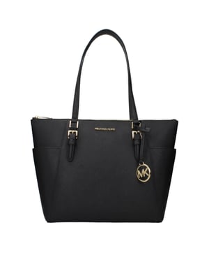 Michael Kors Zwarte Leren Schoudertas