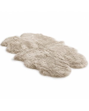 Echte schapenvacht crème quad Natuurlijke Fluffy Silky Soft Real Wollen Tapijt