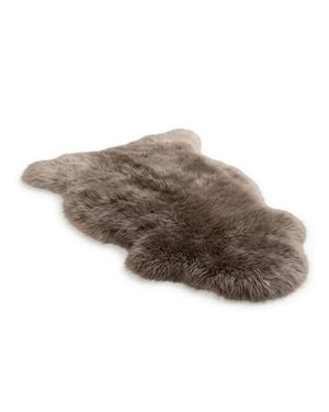 Echte Taupe schapenvacht Natuurlijke zijdezachte, pluizige echte wollen tapijt