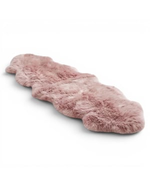 Echte schapenvacht Rosa Roze Dubbele Natuurlijke Fluffy Silky Zachte Echte Wollen Tapijt