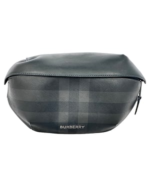 Burberry Sonny Check heuptas in zwart leer
