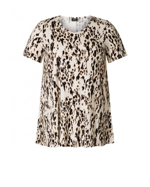 YEST CURVE Ankie Essential Tops - Raw White/Multi Colo