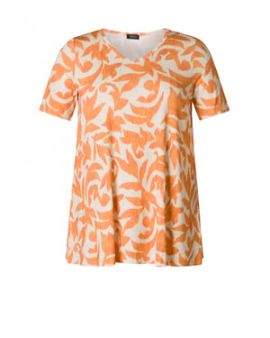 YEST CURVE Ankie Essential Tops - Dusty Orange/Multi c