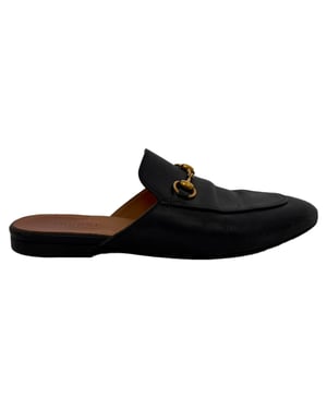 Gucci Princetown Mules in Zwart Leer