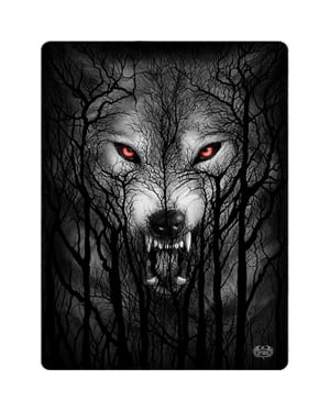 Spiral Boswolf Fleece Dubbelzijdige Deken (Zwart)