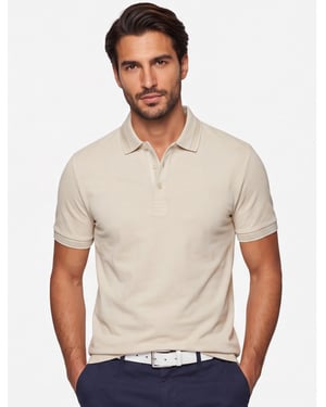 Poloshirt Boss Green Paddy beige 3 knoops pique