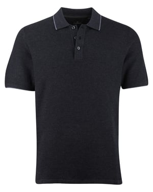 Poloshirt Casa Moda grijs structuur 3 knoops