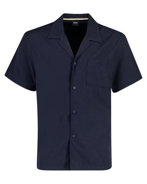 Hugo Boss BOSS Black overhemd donkerblauw structuur