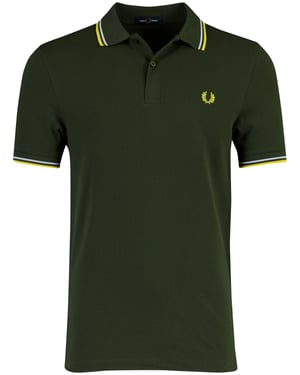 Poloshirt Fred Perry donkergroen normale fit korte mouw