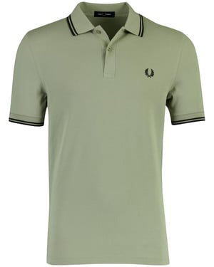 Poloshirt Fred Perry groen normale fit 2 knoops