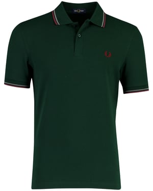 Poloshirt Fred Perry donkergroen korte mouw normale fit