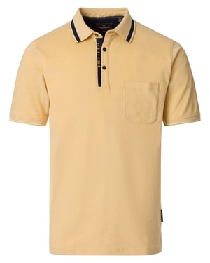 gele polo met zwarte omlijning Casa Moda korte mouw