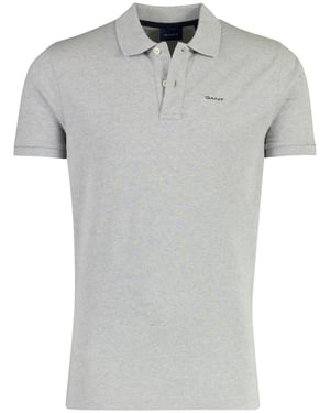 Poloshirt Gant grijs v-hals korte mouw