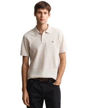 polo Gant gemeleerd korte mouw beige