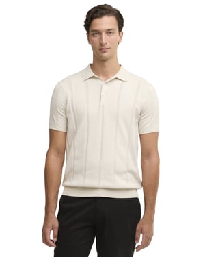 Polo Barbour crème normale fit strepen 3 knoopjes