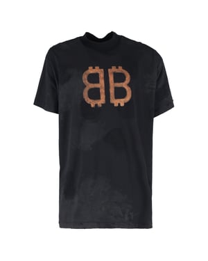 Balenciaga Crypto Overmaat T-shirt in Zwart Katoen
