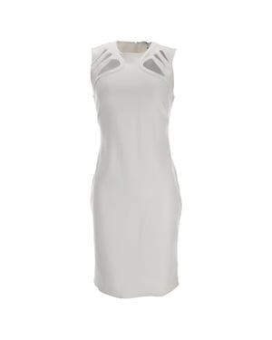 Diane Von Furstenberg midi-jurk met uitsnijdingen in witte rayon