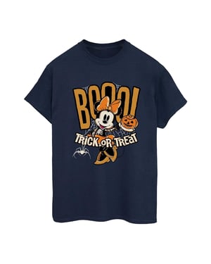 Disney Dames/Dames Boo Trick Or Treat Minnie Mouse Katoenen Vriendje T-shirt (Marineblauw)
