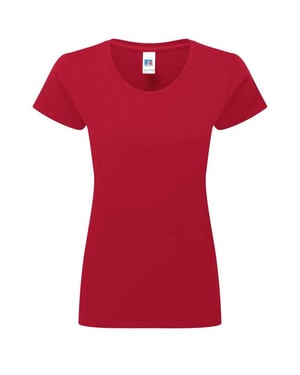 Russell Dames/Dames Authentiek Ringspun Katoen Klassiek T-Shirt (Klassiek rood)