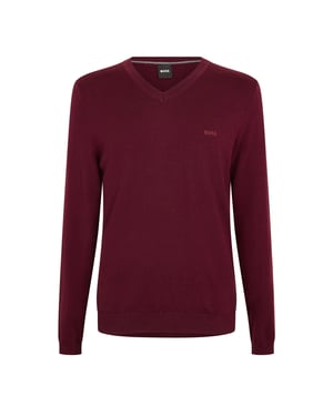 Boss Heren Batisse V Hals Sweater Top (Donkerrood)