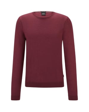 Hugo Boss Heren Leno-P Trui (Donkerrood)