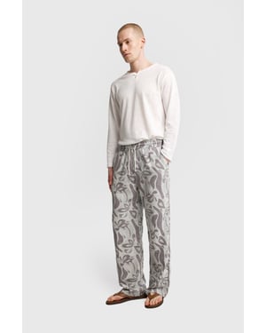 Heren Katoenen Bloemige Breipantalon