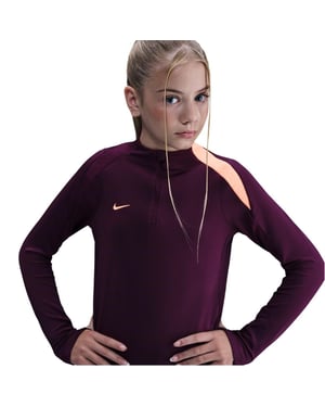 Nike Kinder-Swoosh-trui met kwartritssluiting van drillstof (Bordeaux)