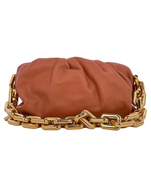 Bottega Veneta Chain Pouch Bag in bruin kalfsleer
