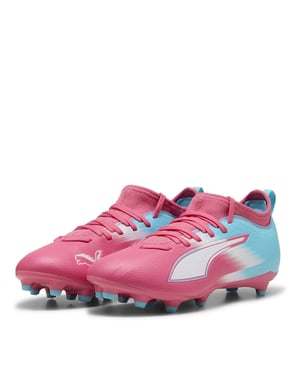 Puma Kinder/Kinder Ultra 5 Match Stevige Grond Voetbalschoenen (Roze/Wit)
