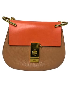 Chloé Mini Drew Chain Schoudertas in Oranje Leer