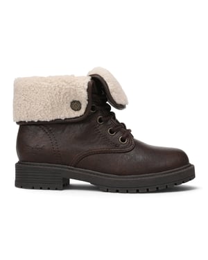 Blowfish Malibu dames winterlaarzen met veters van bruin kunstleer - Andy-Cozy
