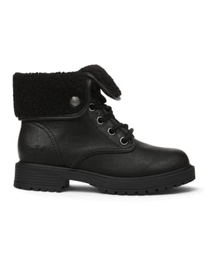 Blowfish Malibu dames winterlaarzen met veters van zwart kunstleer - Andy-Cozy