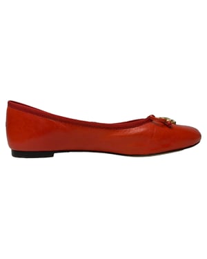 Tory Burch Tory Charm Ballerina's in Rood Leer