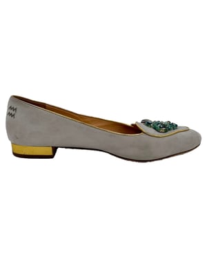 Charlotte Olympia Versierde Ballerina's in Grijs Suède