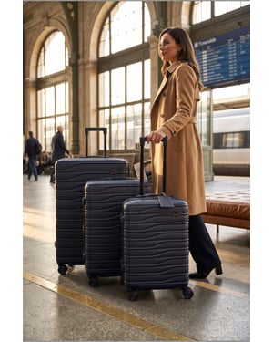Hardshell Zwarte 8-wiel Bagagekoffer Tas Koffer - Vespera
