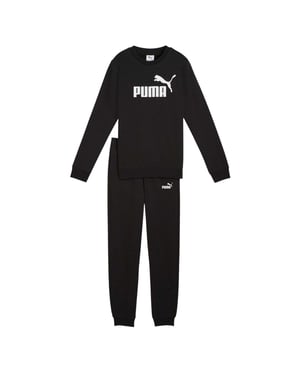 Puma Fleece-trainingspak met logo nr. 1 voor kinderen (Zwart)
