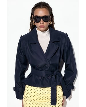 Korte Bouwde Trenchcoat