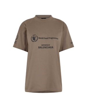 Balenciaga T-shirt voor dames van het Wereldvoedselprogramma (Taupe/Zwart)