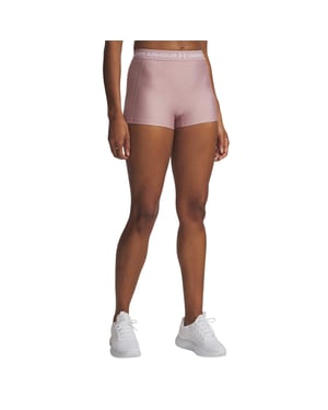 Under Armour Dames Ribbel Compressie Shorts (Roze)