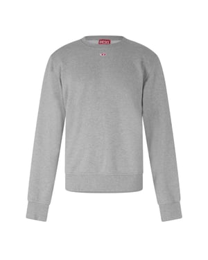 Diesel Heren S-Ginn-D Felpa Geborduurd Logo Sweatshirt (Grijs Melange)