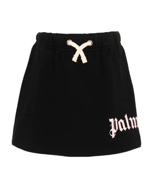 Palm Angels Meisjes Klassieke Oversized Logo Mini Rok (Zwart)