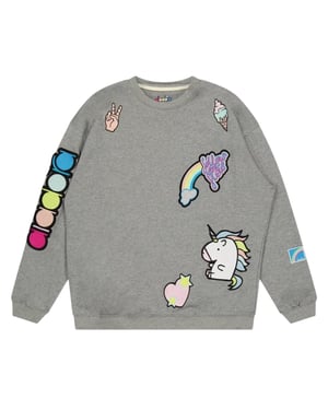 Diadora Sweatshirt met ronde hals en eenhoornmotief voor kinderen (Grijze Melange)