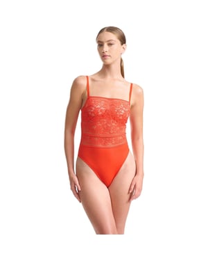 Wolford Bodysuit met bloemenprint voor dames (Rood)