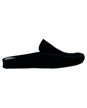 Manolo Blahnik Crawford slippers in zwart suède