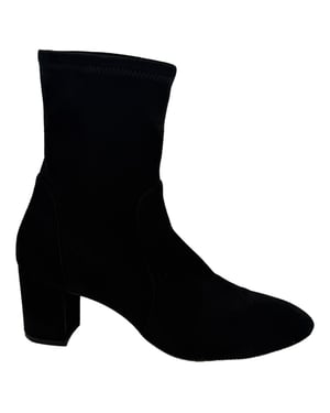 Stuart Weitzman Yuliana enkellaarsjes met hak in zwart suède